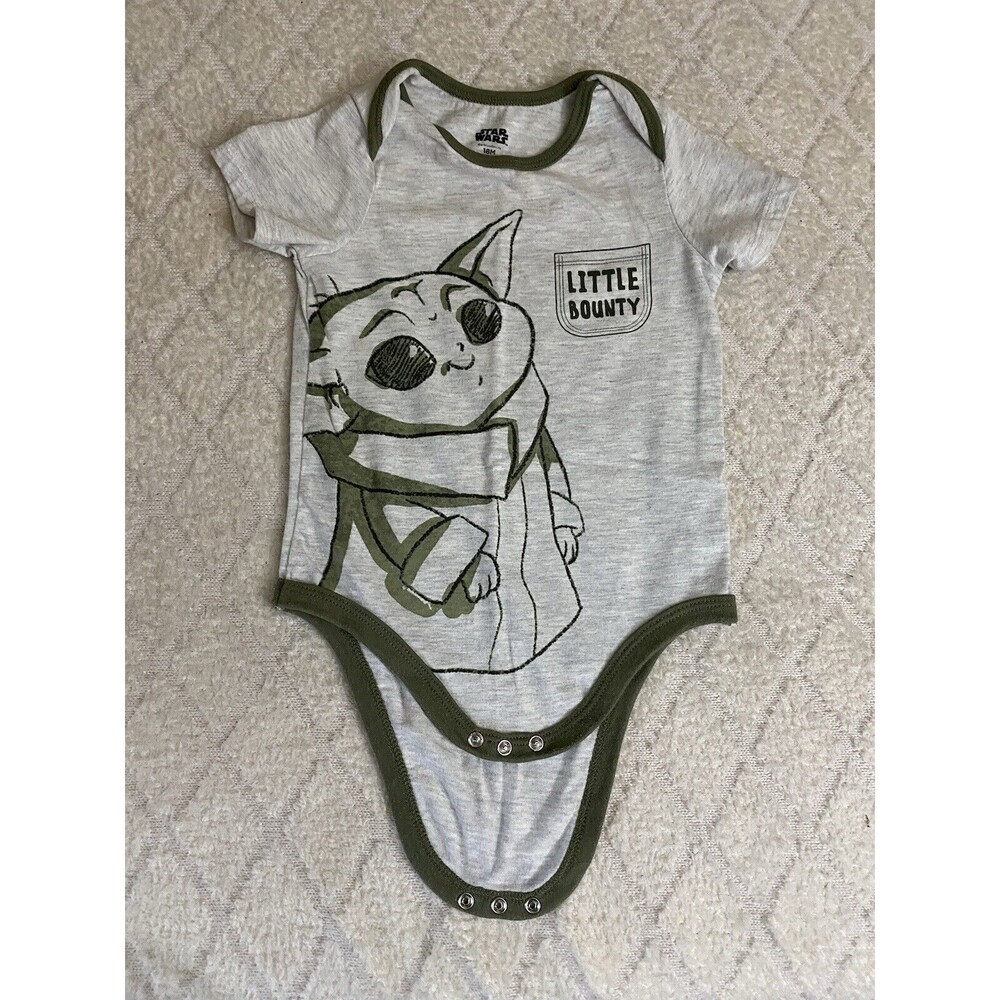 Star Wars Okie Dokie Baby Yoda Graphic One Piece Snap On Size 18 Months